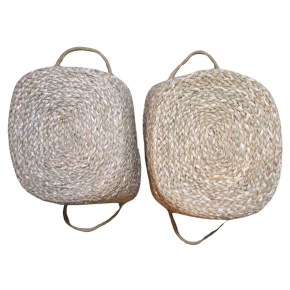 Set of 2 Wicker Baskets with Handles - Picture 6 of 6